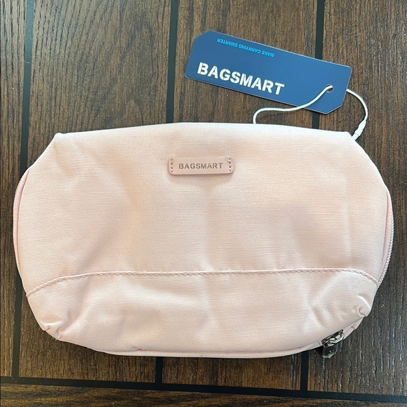 BAGSMART Tan and Pink with Dividers Tech, Jewelry, Make Up Travel Bag Organizer - Picture 6 of 6